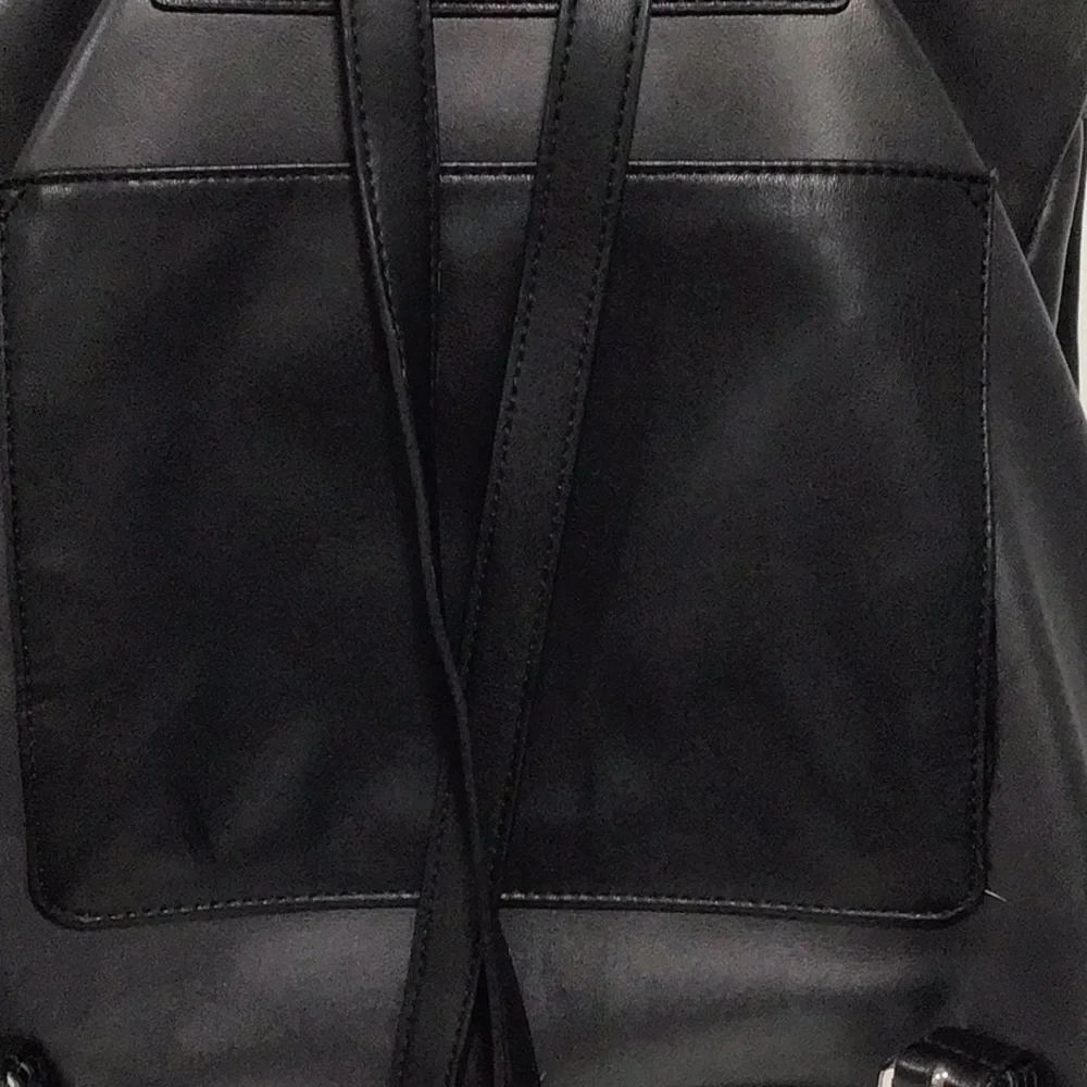 DKNY Tilly Graffiti Fold-Over Backpack, Faux Leather, Graffiti Logo Print, Black - Picture 8 of 12